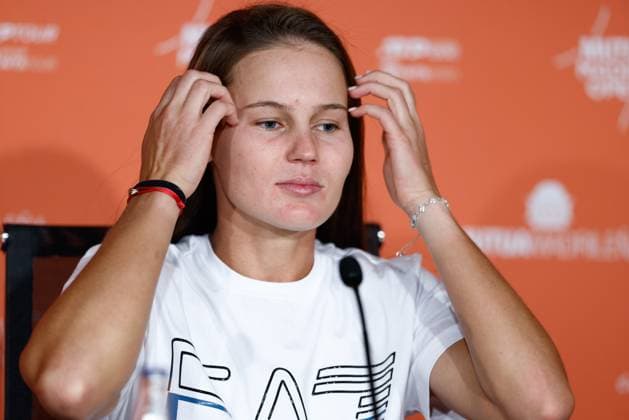 May 3, 2023, MADRID, MADRID, SPAIN: Veronika Kudermetova of Russia attends her press conference, PK, Pressekonferenz during the Mutua Madrid Open 2023 celebrated at Caja Magica on May 03, 2023 in Madrid, Spain. MADRID SPAIN - ZUMAa181 20230503_zaa_a181_103 Copyright: xOscarxJ.xBarrosox