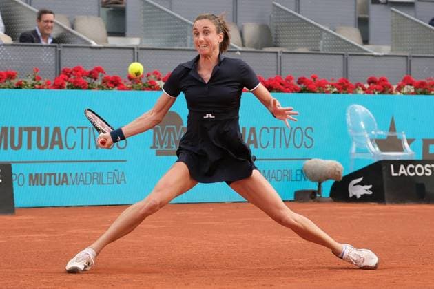 May 3, 2023, Madrid, Spain: Petra Martic of Croatia plays against Iga Swiatek of Poland on Day Ten of the Mutua Madrid Open at La Caja Magica in Madrid. Madrid Spain - ZUMAs197 20230503_zaa_s197_140 Copyright: xAtilanoxGarciax