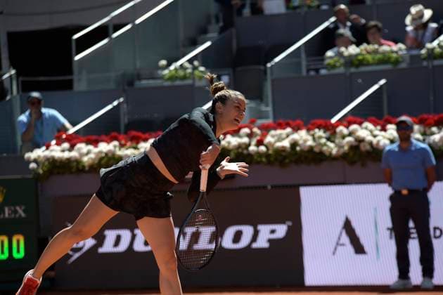 Mutua Madrid Open 2023 Maria Sakkari of Greece during their match ( semi-final) against Aryna Sabalenka of Belarus on Day Eleven of the Mutua Madrid Open at La Caja Magica on 4th May, 2023 in Madrid, Spain. Madrid Spain  Copyright: xJuanxCarlosxLucasx originalFilename:lucas-notitle230504_npblx.jpg