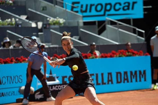 Mutua Madrid Open 2023 Maria Sakkari of Greece during their match ( semi-final) against Aryna Sabalenka of Belarus on Day Eleven of the Mutua Madrid Open at La Caja Magica on 4th May, 2023 in Madrid, Spain. Madrid Spain  Copyright: xJuanxCarlosxLucasx originalFilename:lucas-notitle230504_npBBL.jpg