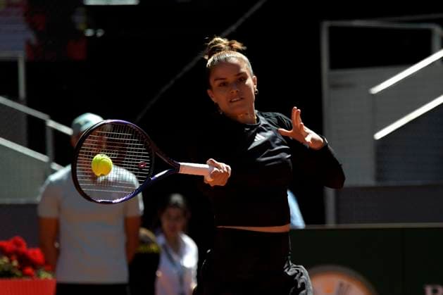 Mutua Madrid Open 2023 Maria Sakkari of Greece during their match ( semi-final) against Aryna Sabalenka of Belarus on Day Eleven of the Mutua Madrid Open at La Caja Magica on 4th May, 2023 in Madrid, Spain. Madrid Spain  Copyright: xJuanxCarlosxLucasx originalFilename:lucas-notitle230504_npzXO.jpg