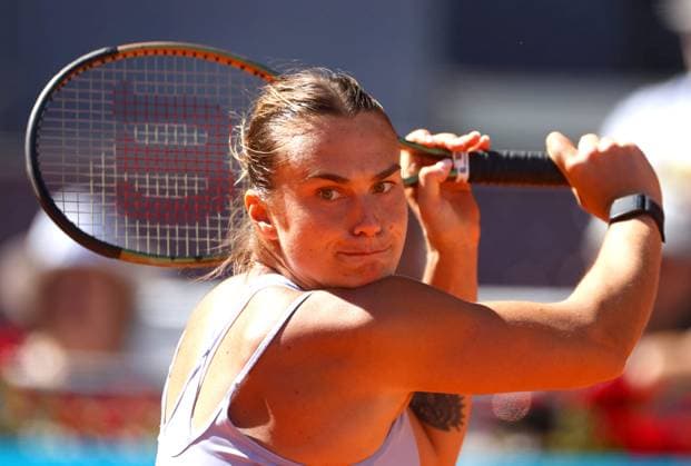 Mandatory Credit: Photo by Ella Ling Shutterstock (13895879ay) Aryna Sabalenka of Belarus in action Mutua Madrid Open, Day 11, Tennis, La Caja Magica, Madrid, Spain - 04 May 2023 Mutua Madrid Open, Day 11, Tennis, La Caja Magica, Madrid, Spain - 04 May 2023 Copyright: xEllaxLing Shutterstockx 13895879ay
