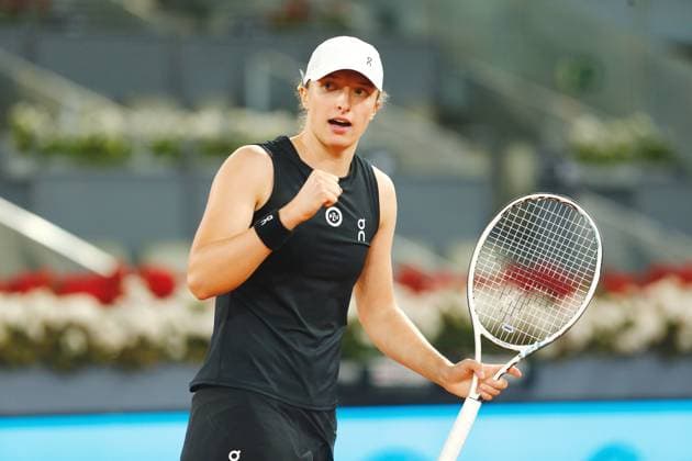 Iga Swiatek (POL), MAY 4, 2023 - Tennis : Iga Swiatek celebrate after take the point during singles semi-final match against Veronika Kudermetova on the WTA, Tennis Damen 1000 tournaments Mutua Madrid Open tennis tournament at the Caja Magica in Madrid, Spain. Noxthirdxpartyxsales  (217572846)