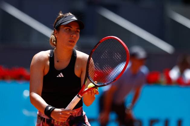 May 5, 2023, MADRID, MADRID, SPAIN: Elena-Gabriela Ruse of Romania plays doubles with Marta Kostyuk of Ukraine against Coco Gauff and Jessica Pegula of United States during the Mutua Madrid Open 2023 celebrated at Caja Magica on May 05, 2023 in Madrid, Spain. MADRID SPAIN - ZUMAa181 20230505_zaa_a181_015 Copyright: xOscarxJ.xBarrosox