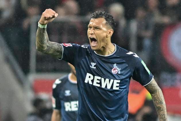 Sport Themen der Woche KW18 Sport Bilder des Tages Davie Selke ( 27, 1. FC Koeln) jubelt nach dem Tor zum 0:1 05.05.2023 Fussball Byer 04 Leverkusen vs 1. FC Koeln , BayArena, Leverkusen, DFB DFL REGULATIONS PROHIBIT ANY USE OF PHOTOGRAPHS AS IMAGE SEQUENCES AND OR QUASI-VIDEO NRW Germany *** Davie Selke 27, 1 FC Koeln cheers after scoring 0 1 05 05 2023 Football Byer 04 Leverkusen vs 1 FC Koeln , BayArena, Leverkusen, DFB DFL REGULATES PROHIBIT ANY USE OF PHOTOGRAPHS AS IMAGE SEQUENCES AND OR QUASI VIDEO NRW Germany Copyright: xpepphotox xHorstxMauelshagenx pep00321, pep_20230505_hm