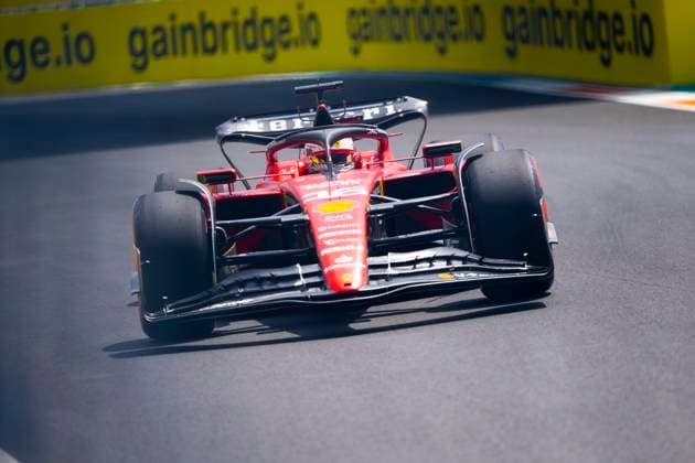 May 5, 2023, Miami, Florida, United States: CHARLES LECLERC (MON) of Ferrari 16 racing during Free Practice 1 at the Miami Grand Prix...Teams prepare to compete in the second running of America s second calendar F1 race, with a record breaking three Grand Prix events to be held in America this year in Miami, Austin and Las Vegas, owing to the growing popularity of the thanks to Netflix s Drive to Survive Docuseries. Aston Martin, Ferrari and others plan on trying to challenge Red Bull Oracle Racing s Max Verstappen s dominance over the 2023 season. Motorsports, open wheel racing, Liberty Media. Miami United States - ZUMAb177 20230505_zap_b177_239 Copyright: xTaidghxBarronx