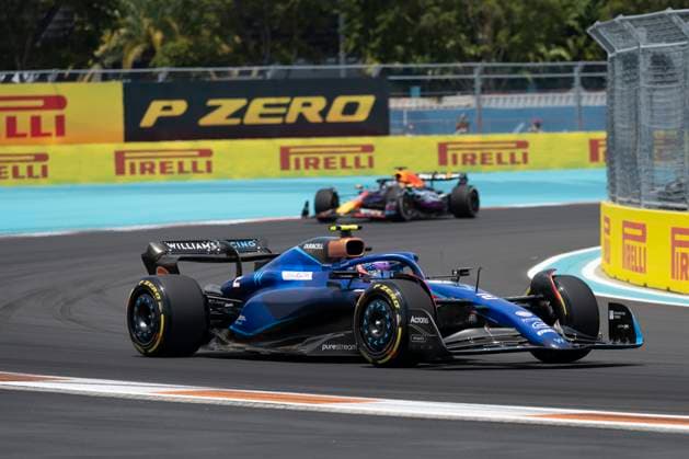 May 5, 2023, Miami, Florida, United States: LOGAN SARGEANT (USA) of Williams 2 racing during Free Practice 1 at the Miami Grand Prix. Hulkenberg crashed during the session causing a red flag after he spun out on the newly repaved asphalt and crashed into a sidewall...Teams prepare to compete in the second running of America s second calendar F1 race, with a record breaking three Grand Prix events to be held in America this year in Miami, Austin and Las Vegas, owing to the growing popularity of the thanks to Netflix s Drive to Survive Docuseries. Aston Martin, Ferrari and others plan on trying to challenge Red Bull Oracle Racing s Max Verstappen s dominance over the 2023 season. Motorsports, open wheel racing, Liberty Media. Miami United States - ZUMAb177 20230505_zap_b177_095 Copyright: xTaidghxBarronx