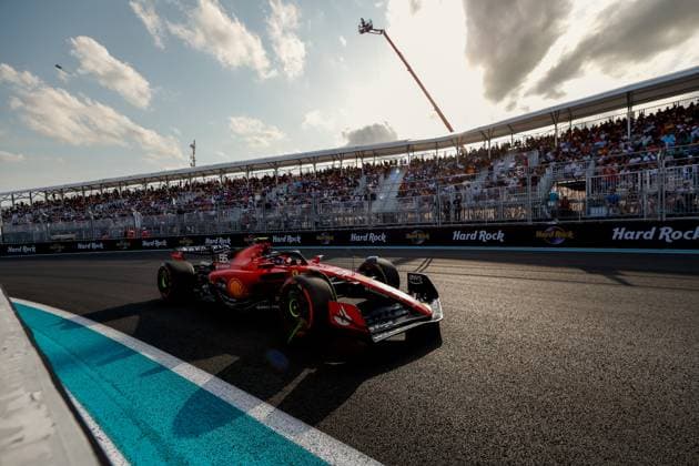 55 Carlos Sainz ESP, Scuderia Ferrari , F1 Grand Prix of Miami at Miami International Autodrome on May 5, 2023 in Miami, United States of America Photo by HOCH ZWEI Miami United States of America