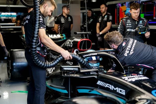 63 George Russell GBR, Mercedes AMG Petronas F1 Team , F1 Grand Prix of Miami at Miami International Autodrome on May 6, 2023 in Miami, United States of America Photo by HOCH ZWEI Miami United States of America