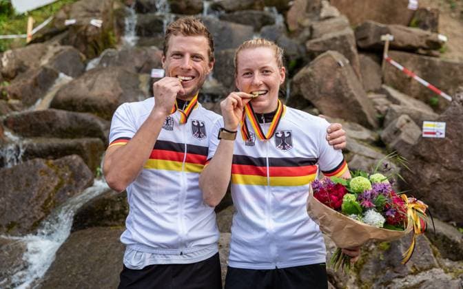 German Championship 2023 Bike Trial Wiesloch Germany , 06 05 2023 Nina Reichenbach and Dominik OSWALD are the new old German Champions in Bike Trial at the Trial DM 2023 at MSC Schatthausen Copyright: xBEAUTIFULxSPORTS Meurerx