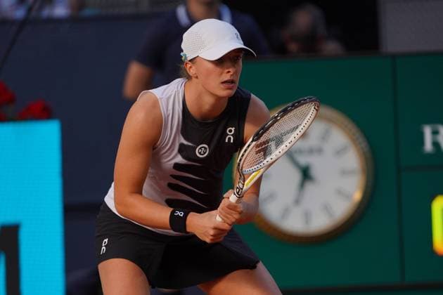 Iga Swiatek POL vs Aryna Sabalenka BY during the women s tennis final of the Mutua Madrid Open, Madrid May 06, 2023 Cordon Press
