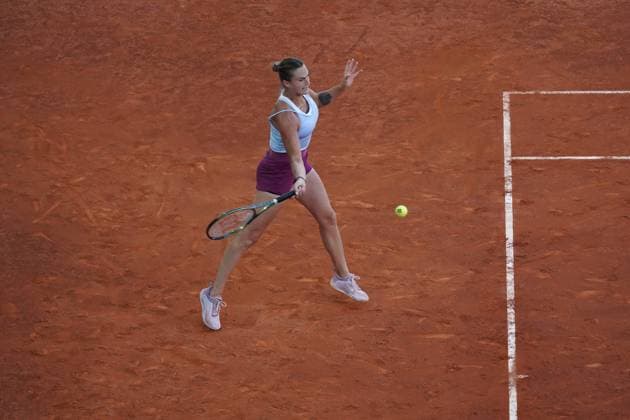 Iga Swiatek POL vs Aryna Sabalenka BY during the women s tennis final of the Mutua Madrid Open, Madrid May 06, 2023 Cordon Press