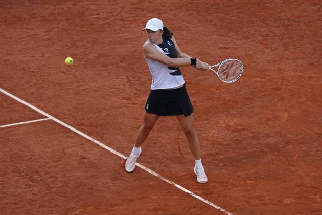 Iga Swiatek POL vs Aryna Sabalenka BY during the women s tennis final of the Mutua Madrid Open, Madrid May 06, 2023 Cordon Press