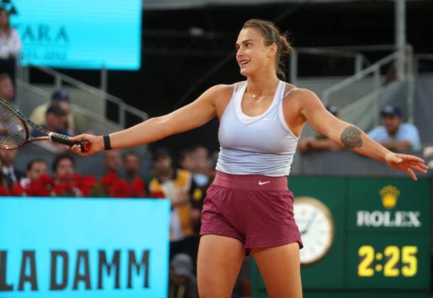 Aryna Sabalenka during the Mutua Madrid Open 2023, ATP, Tennis Herren Masters 1000 tennis tournament on May 6, 2023 at Caja Magica in Madrid, Spain - Photo Laurent Lairys PANORAMIC TENNIS : Mutua Madrid Open 2022 - Madrid - 06 05 2023 LaurentLairys Panoramic 