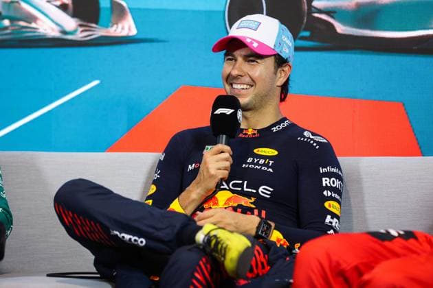 PEREZ Sergio (mex), Red Bull Racing RB19, portrait pole position during the Formula 1 Crypto.com Miami Grand Prix 2023, 5th round of the 2023 Formula One World Championship, WM, Weltmeisterschaft from May 05 to 07, 2023 on the Miami International Autodrome, in Miami Gardens, Florida, United States of America - F1 - MIAMI GRAND PRIX 2023 DPPI Panoramic  AV6_1384