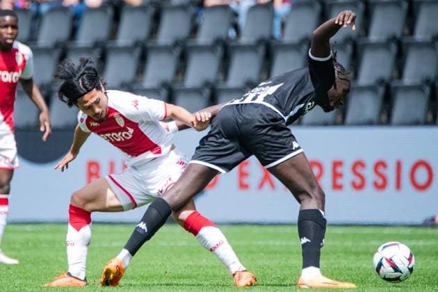 Takumi Minamino (AS Monaco) FOOTBALL : Angers SCO vs AS Monaco - Ligue 1 - Journee 34 - 07 05 2023 BaptisteAutissier Panoramic 