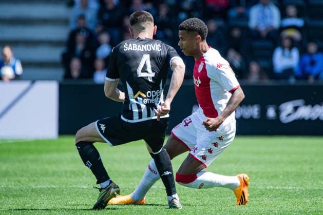 Ismail Jakobs (AS Monaco) FOOTBALL : Angers SCO vs AS Monaco - Ligue 1 - Journee 34 - 07 05 2023 BaptisteAutissier Panoramic 