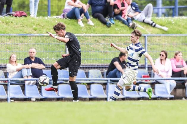 Sports, Football, A Junior Bundesliga Season 2022 2023 Special Match Round Group A 1 Matchday MSV Duisburg U19 TSG 1899 Hoffenheim U19 07 05 2023, Training Ground MSV Duisburg Duisburg Training Ground MSV Duisburg North Rhine Westphalia Germany