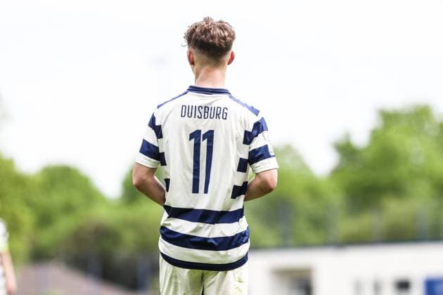 Sports, Football, A Junior Bundesliga Season 2022 2023 Special Match Round Group A 1 Matchday MSV Duisburg U19 TSG 1899 Hoffenheim U19 07 05 2023, Training Ground MSV Duisburg Duisburg Training Ground MSV Duisburg North Rhine Westphalia Germany