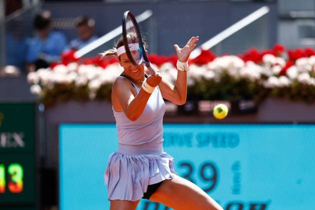 May 7, 2023, MADRID, MADRID, SPAIN: Victoria Azarenka of Belarus plays doubles with Beatriz Haddad Maia of Brazil against Coco Gauff and Jessica Pegula of United States during the Doubles Final Women match during Mutua Madrid Open 2023 celebrated at Caja Magica on May 07, 2023 in Madrid, Spain. MADRID SPAIN - ZUMAa181 20230507_zaa_a181_095 Copyright: xOscarxJ.xBarrosox