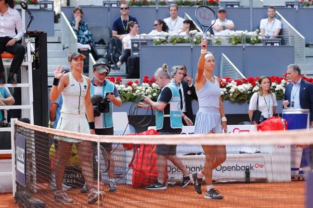 (L-R) Beatriz Haddad Maia (BRA), Victoria Azarenka (BLR), MAY 7, 2023 - Tennis : Haddad Maia and Azarenka celebrate after winning doubles final match against Coco Gauff and Jessica Pegula on the WTA, Tennis Damen 1000 tournaments Mutua Madrid Open tennis tournament at the Caja Magica in Madrid, Spain. Noxthirdxpartyxsales  (217897311)
