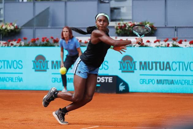 Coco Gauff (USA), MAY 7, 2023 - Tennis : Coco Gauff during doubles final match against Victoria Azarenka and Beatriz Haddad Maia on the WTA, Tennis Damen 1000 tournaments Mutua Madrid Open tennis tournament at the Caja Magica in Madrid, Spain. Noxthirdxpartyxsales  (217897373)