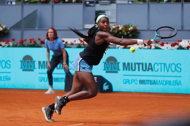 Coco Gauff (USA), MAY 7, 2023 - Tennis : Coco Gauff during doubles final match against Victoria Azarenka and Beatriz Haddad Maia on the WTA, Tennis Damen 1000 tournaments Mutua Madrid Open tennis tournament at the Caja Magica in Madrid, Spain. Noxthirdxpartyxsales  (217897431)