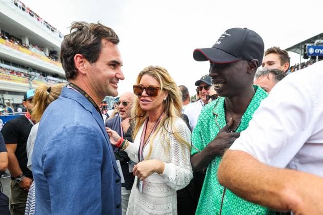 Roger Federer, Khabane Khaby Lame, F1 Grand Prix of Miami at Miami International Autodrome on May 7, 2023 in Miami, United States of America Photo by HOCH ZWEI Miami United States of America