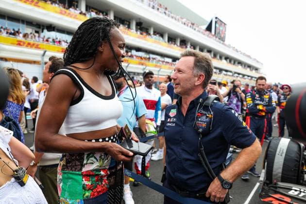 Venus Williams, Christian Horner GBR, Oracle Red Bull Racing , F1 Grand Prix of Miami at Miami International Autodrome on May 7, 2023 in Miami, United States of America Photo by HOCH ZWEI Miami United States of America