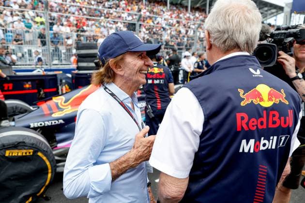 Emerson Fittipaldi BRA , Dr Helmut Marko AUT, Oracle Red Bull Racing , F1 Grand Prix of Miami at Miami International Autodrome on May 7, 2023 in Miami, United States of America Photo by HOCH ZWEI Miami United States of America