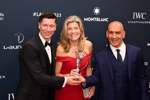 Bilder des Jahres 2023, Sport 05 Mai Sport Themen der Woche KW19 Sport Bilder des Tages Robert Lewandowski - Birgit Van Delft - Ramin Shahzamani - trophee : Laureus World Sports Awards - Paris - 08 05 2023 FedericoPestellini Panoramic 