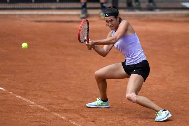 Caroline Garcia of France is training during the Internazionali BNL d Italia tennis tournament at Foro Italico in Rome, Italy on May 9th, 2023. antoniettaxbaldassarre