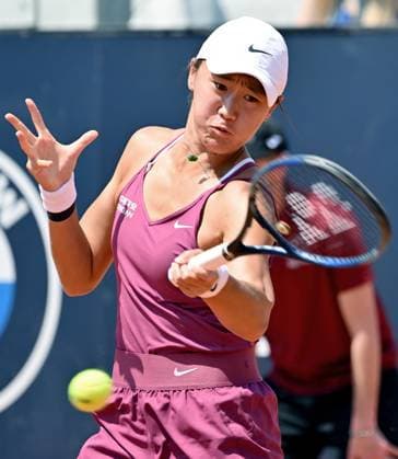 May 9, 2023, ROME: Wang Xiyu of China in action during her women s singles first round match against Lucrezia Stefanini of Italy (not pictured) at the Italian Open tennis tournament in Rome, Italy, 09 May 2023. ANSA ETTORE FERRARI ROME - ZUMAa110 20230509_zaf_a110_021 Copyright: xEttorexFerrarix