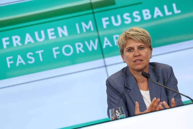 Frankfurt am Main, 10 May 2023, DFB Campus, Press Conference Strategy Women in Football and FIFA Womens World Cup 2027 FF 27 v l , Doris Fitschen, Overall Coordinator Strategy FF 27. Copyright: JoaquimxFerreira