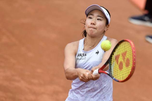 Nao Hibino of Japan during her match against Ana Bogdan of Romania at the Internazionali BNL d Italia tennis tournament at Foro Italico in Rome, Italy on May 10th, 2023. antoniettaxbaldassarre