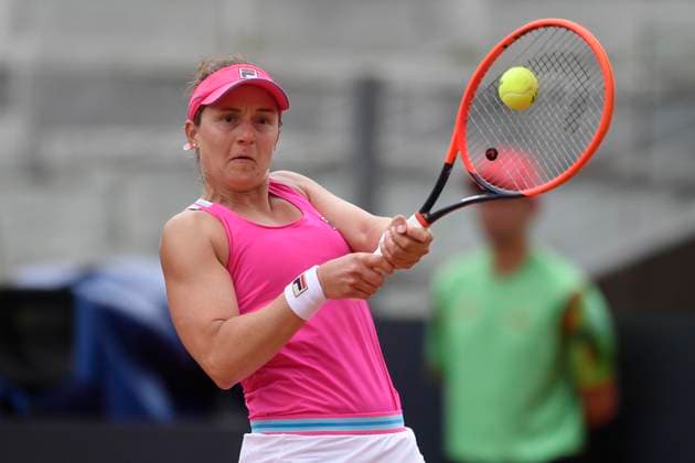 Nadia Podoroska of Argentina during her match against Sloane Stephens of United States of America at the Internazionali BNL d Italia tennis tournament at Foro Italico in Rome, Italy on May 10th, 2023. antoniettaxbaldassarre