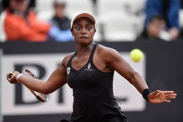 Sloane Stephens of United States of America during her match against Nadia Podoroska of Argentina at the Internazionali BNL d Italia tennis tournament at Foro Italico in Rome, Italy on May 10th, 2023. antoniettaxbaldassarre