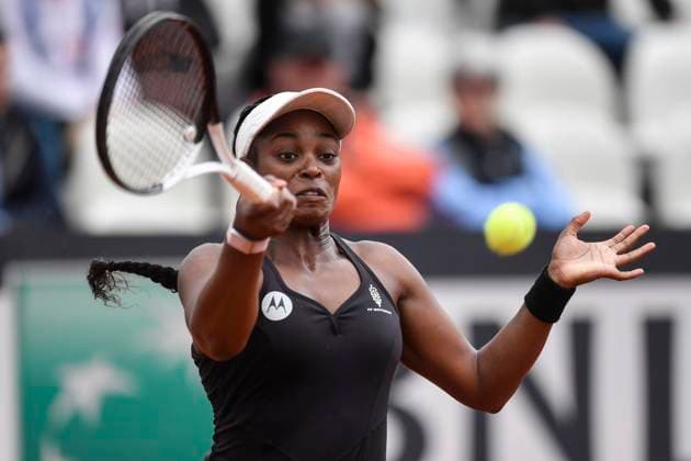 Sloane Stephens of United States of America during her match against Nadia Podoroska of Argentina at the Internazionali BNL d Italia tennis tournament at Foro Italico in Rome, Italy on May 10th, 2023. antoniettaxbaldassarre