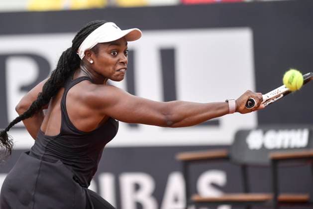 Sloane Stephens of United States of America during her match against Nadia Podoroska of Argentina at the Internazionali BNL d Italia tennis tournament at Foro Italico in Rome, Italy on May 10th, 2023. antoniettaxbaldassarre