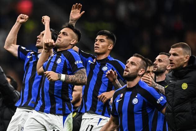 Mg Milano 10 05 2023 - Champions League Milan-Inter foto Matteo Gribaudi Image nella foto: esultanza a fine gara Inter 
