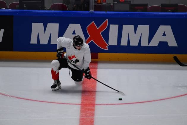 RIGA, LATVIA - MAY 11, 2022: Practice team Canada. IIHF 2023 Ice hockey, Eishockey World Championship, WM, Weltmeisterschaft  Copyright: xVITALIIxKLIUIEVx