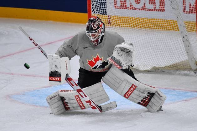 RIGA, LATVIA - MAY 11, 2022: Devon Levi. Practice team Canada. IIHF 2023 Ice hockey, Eishockey World Championship, WM, Weltmeisterschaft  Copyright: xVITALIIxKLIUIEVx