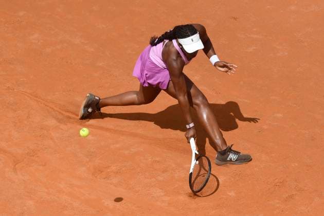 Sloane Stephens of United States of America during her match against Victoria Azarenka of Belarus at the Internazionali BNL d Italia tennis tournament at Foro Italico in Rome, Italy on May 11th, 2023. antoniettaxbaldassarre