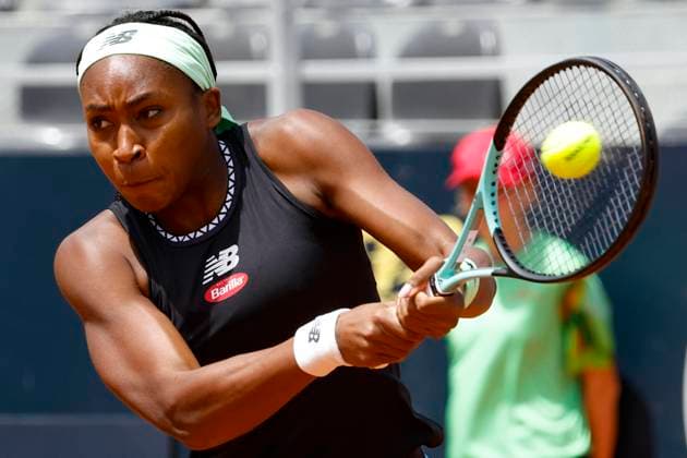 May 11, 2023, ROME, ITALY: Coco Gauff of the US in action during his woman s singles second round match against Yulia Putinseva of Kazakhstan (not pictured) at the Italian Open tennis tournament in Rome, Italy, 11 May 2023..ANSA FABIO FRUSTACI ROME ITALY - ZUMAa110 20230511_zaf_a110_020 Copyright: xFabioxFrustacix