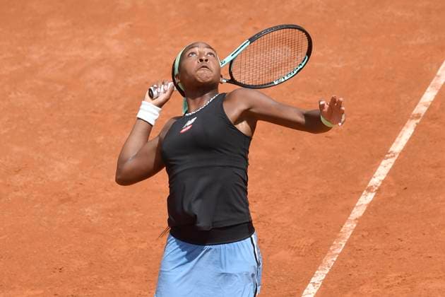Coco Gauff of United States of America during her match against Yulia Putintseva of Kazakhstan at the Internazionali BNL d Italia tennis tournament at Foro Italico in Rome, Italy on May 11th, 2023. antoniettaxbaldassarre