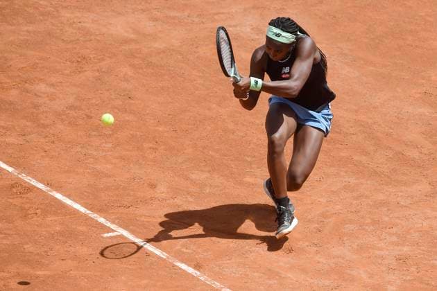 Coco Gauff of United States of America during her match against Yulia Putintseva of Kazakhstan at the Internazionali BNL d Italia tennis tournament at Foro Italico in Rome, Italy on May 11th, 2023. antoniettaxbaldassarre