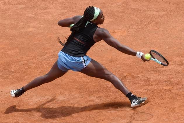 Coco Gauff of United States of America during her match against Yulia Putintseva of Kazakhstan at the Internazionali BNL d Italia tennis tournament at Foro Italico in Rome, Italy on May 11th, 2023. antoniettaxbaldassarre