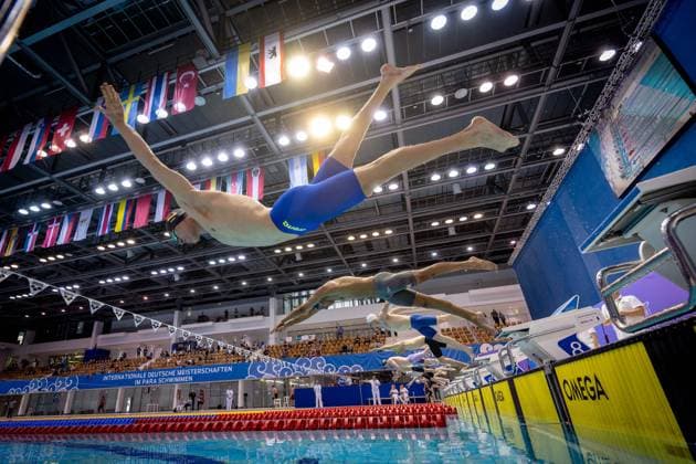 Swimming Berlin 11 05 2023 Para Swimming IDM 2023 Start Feature Justin Karps GER