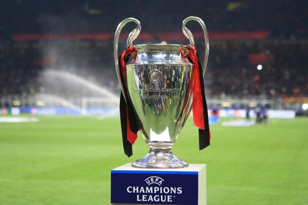 10th May 2023; Stadio San Siro, Milan, Italy, Champions League Football, Semi Final, First Leg, AC Milan versus Inter Milan; UEFA Champions League Trophy on display  ActionPlus12508186 PierrexTeyssot