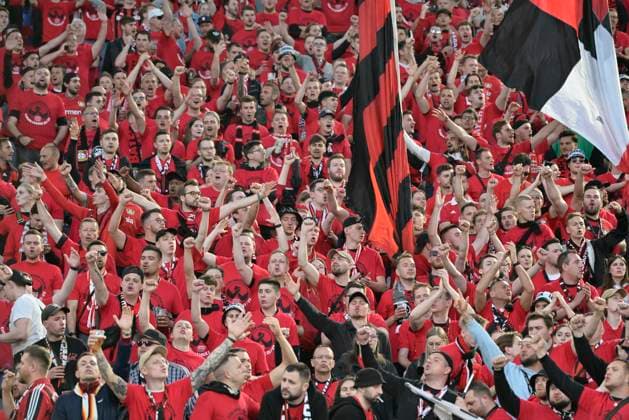 Foto Fabrizio Corradetti LaPresse 11 Maggio 2023 - Roma, Italia - calcio - Roma vs Bayer Leverkusen - Uefa Europa League 2022 2023 - Stadio Olimpico. Nella foto: tifosi del Bayer Leverkusen Foto Fabrizio Corradetti LaPresse May 11, 2023 Rome, Italy - sport, soccer - Roma vs Bayer Leverkusen - Uefa Europe League 2022 2023 - Olimpic Stadium. In the pic: Bayer Leverkusen fan  Copyright: xFabrizioxCorradetti LaPressex